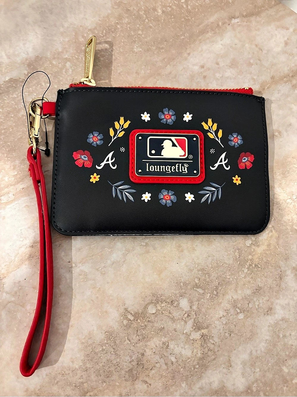 Loungefly Atlanta Braves Floral Wristlet Clutch